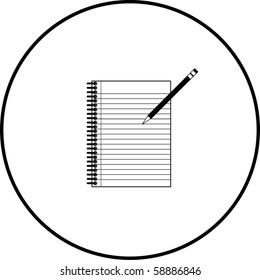 notebook and pencil symbol