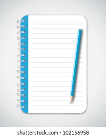 Notebook and Pencil Vector