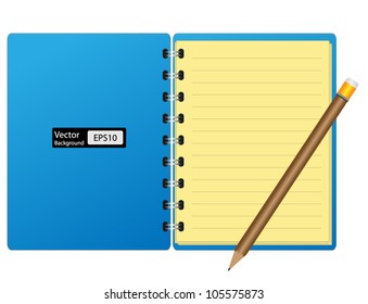 Notebook and Pencil Vector