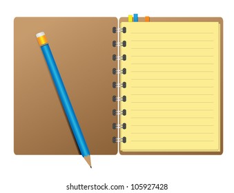 Notebook and Pencil Vector