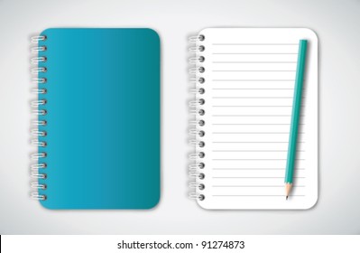 Notebook And Pencil Vector