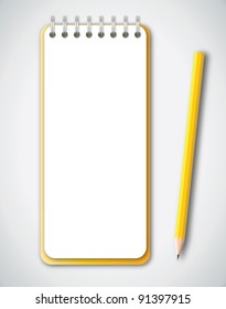 Notebook with Pencil Vector