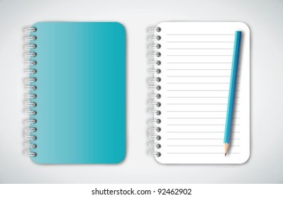 Notebook and Pencil Vector