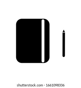 notebook pencil. vector Simple modern icon design illustration.
