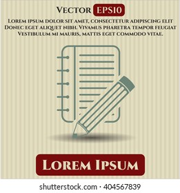 Notebook mit Bleistift-Vektorsymbol
