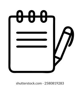 Notebook and pencil writing icon isolated vector