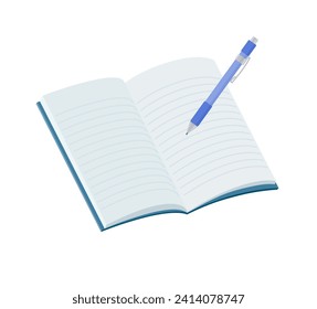 notebook and pen.Vector art that is easy to edit.