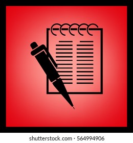 notebook and pen.vector icon.