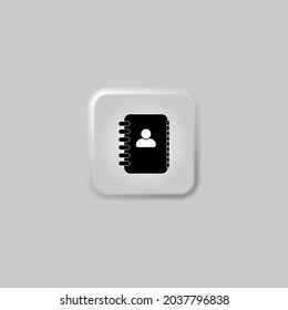 Notebook with person outline icon. linear style sign for mobile concept and web design. Address contact book simple line vector icon. Symbol, logo illustration. Pixel perfect vector graphics EPS 10