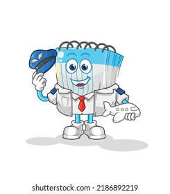 the notebook pilot mascot. cartoon vector