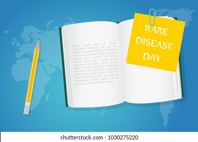 a notebook with a place for text and an international day of rare diseases