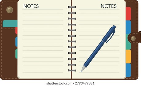 Notebook Planner Organizer Journal Stationery Vector Graphic Design