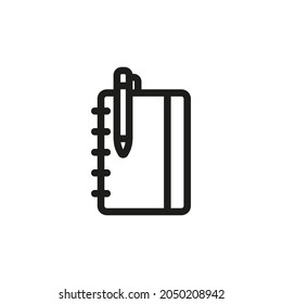 Notebook or planner with pen icon