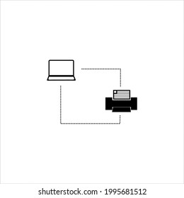 notebook and printer symbol icon in vector shape
