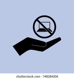 Notebook prohibition in the hand,  vector icon
