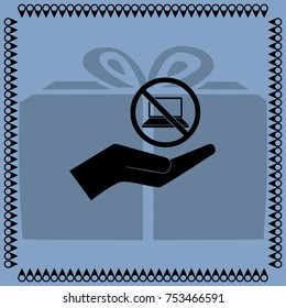 Notebook prohibition in the hand,  vector icon
