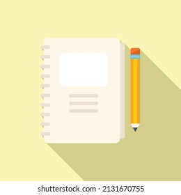 Notebook project icon flat vector. Business test. Work task