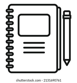 Notebook project icon outline vector. Business test. Work task