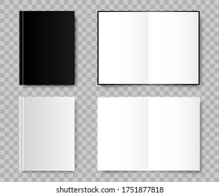 Notebook. Notebook realistic mockup black and white colors. Template notebooks, isolated. Vector illustration