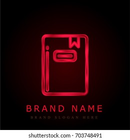 Notebook red chromium metallic logo