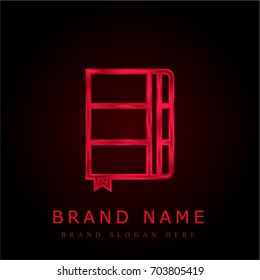 Notebook red chromium metallic logo