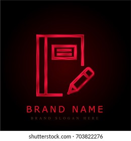 Notebook red chromium metallic logo