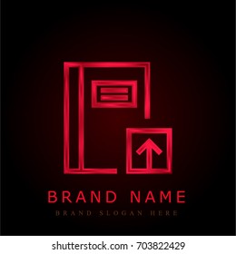 Notebook red chromium metallic logo