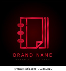 Notebook red chromium metallic logo