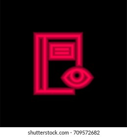 Notebook red glowing neon ui ux icon. Glowing sign logo vector