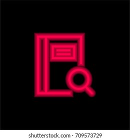 Notebook red glowing neon ui ux icon. Glowing sign logo vector