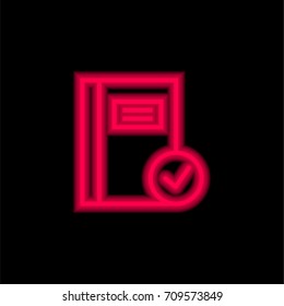 Notebook red glowing neon ui ux icon. Glowing sign logo vector