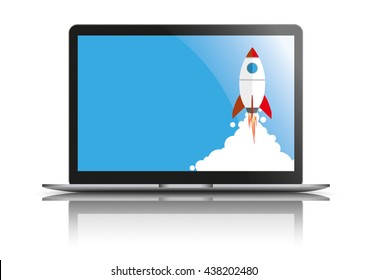 Notebook with red percents on the white background. Eps 10 vector file. 