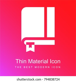 Notebook red and pink gradient material white icon minimal design