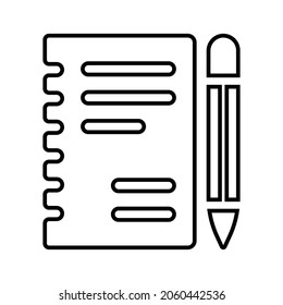 Notebook, register line icon. Outline vector.