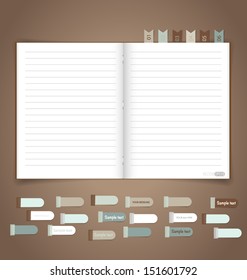 Notebook with reminder note. Vector EPS10