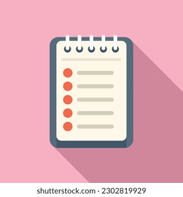 Notebook report icon flat vector. Business document. Money finance