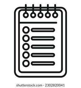 Notebook report icon outline vector. Business document. Money finance