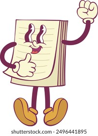 Notebook retro groovy mascot character
