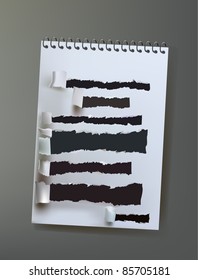 notebook with ripped lines for your text