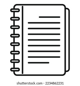 Notebook routine scenario icon outline vector. Activity film. Video book