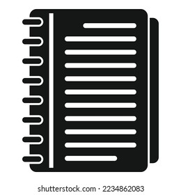 Notebook routine scenario icon simple vector. Activity film. Video book