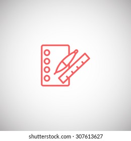 notebook with ruchkoy.vektor Icon