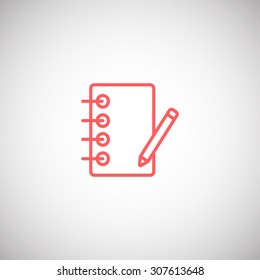 notebook with ruchkoy.vektor Icon