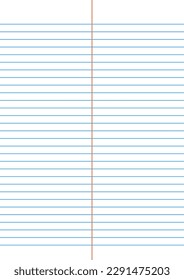 notebook ruled paper background for student. vector illustration