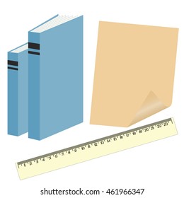 Notebook and ruler, for a business project