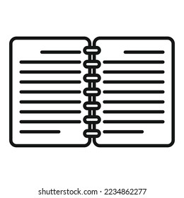 Notebook scenario icon outline vector. Film activity. Video shoot