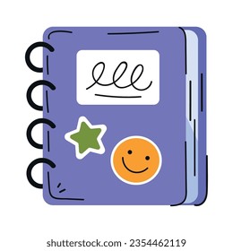 notebook school icon isolated illustration