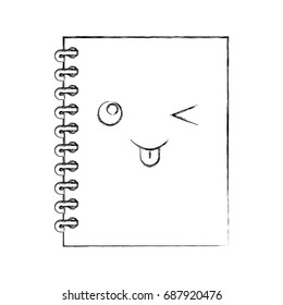 notebook school kawaii character