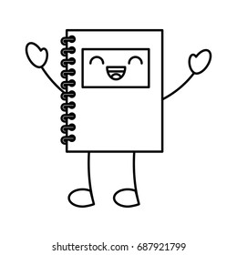 notebook school kawaii character
