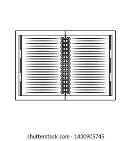 Notebook school open isolated cartoon vector illustration graphic design